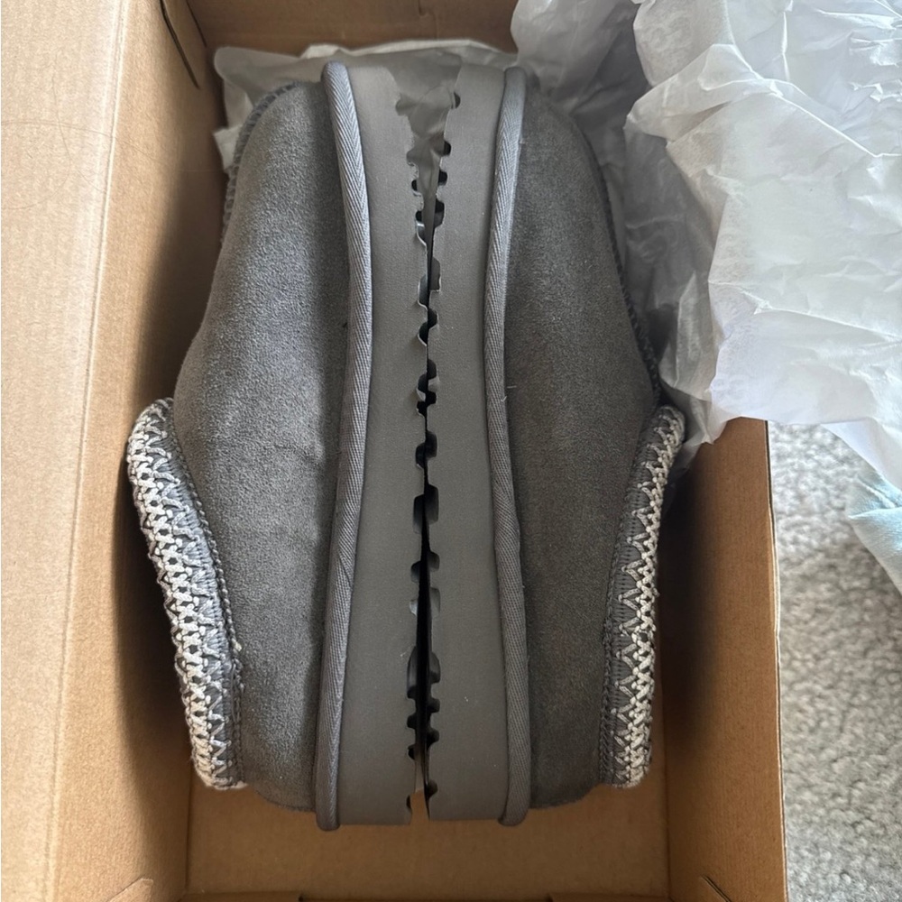 Gray Suede Slippers